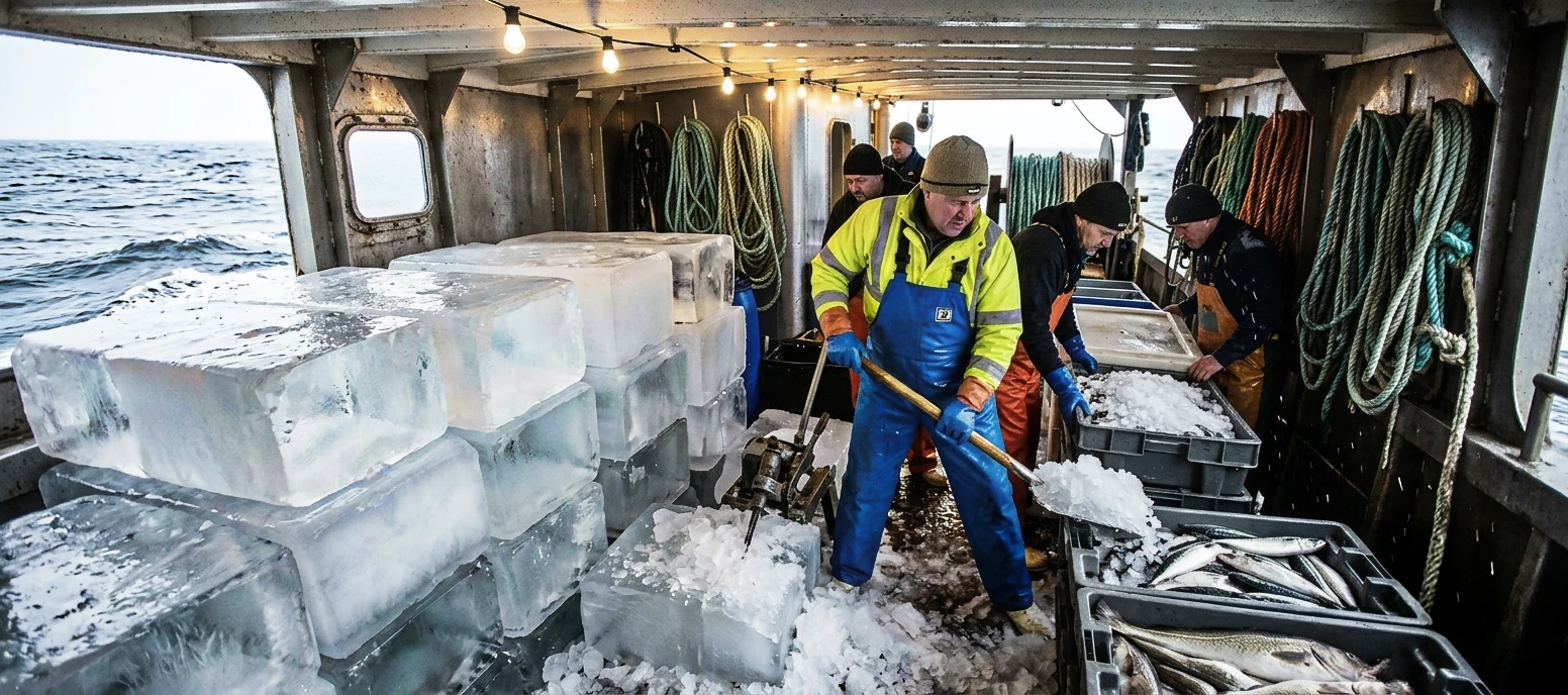 Pesca en aguas profundas y procesamiento de mariscos
